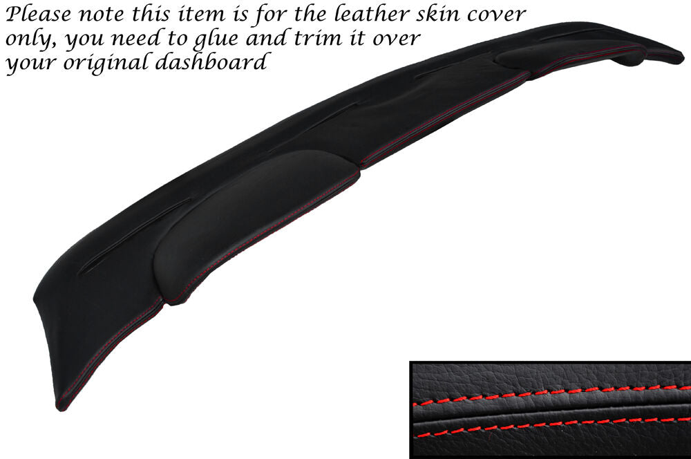 RED STITCH DASH DASHBOARD LEATHER SKIN COVER FITS AUSTIN CAMBRIDGE A60