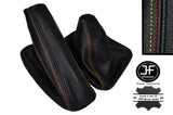 GERMAN FLAG STITCH FITS BMW E36 E46 3 SERIES 1991-2005 LEATHER GEAR & HANDBRAKE