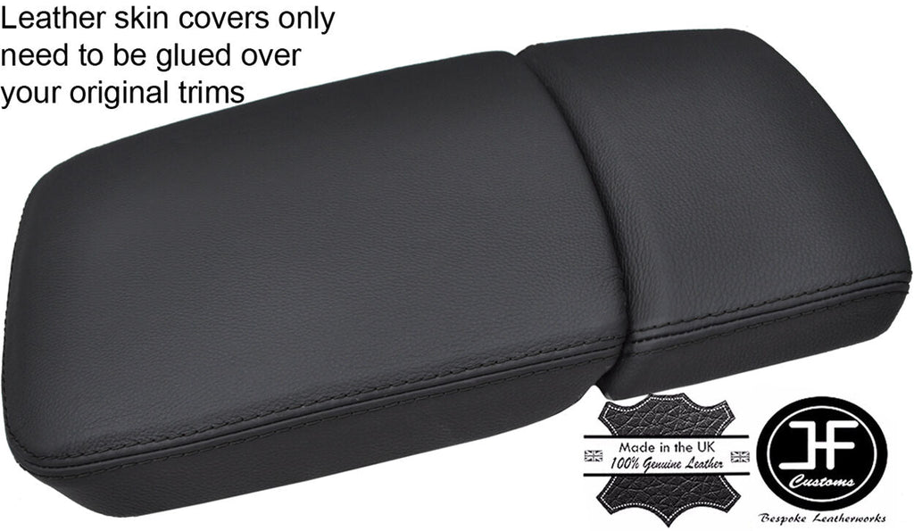 BLACK STITCH FRONT & REAR SECTION ARMREST LID LEATHER COVERS FITS AUDI Q7 15-18