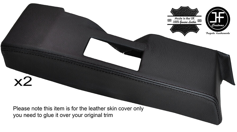 BLACK STITCH 2X DOOR RELEASE SURROUND LEATHER COVER FITS RENAULT ALPINE GTA V6