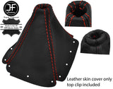 RED STITCH LEATHER GEAR GAITER + TOP RING TRIM FOR MAZDA MX5 MK1 MIATA 89-97