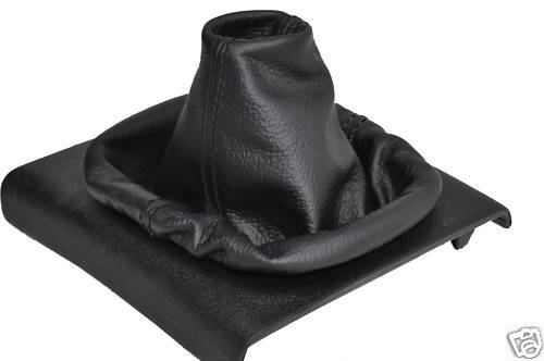 FITS VW LUPO BLACK GEAR GAITER REAL LEATHER BLACK STITCHING CUSTOM NEW