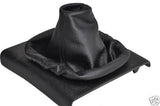 FITS VW LUPO BLACK GEAR GAITER REAL LEATHER BLACK STITCHING CUSTOM NEW