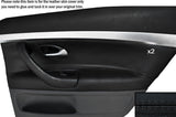 BLACK STITCH 2X REAR DOOR CARD TRIM LEATHER SKIN COVER FITS SAAB 93 9-3 03-12