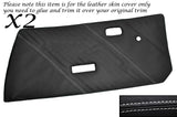 WHITE STITCH 2X FRONT DOOR CARDS LEATHER SKIN COVERS FITS FIAT X1/9 X19 73-89