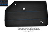 BLUE STITCH 2X FRONT FULL DOOR CARD SKIN COVERS FITS HUMBER SCEPTRE MK1 MK2