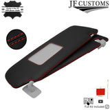 RED CROSS STITCH 2X SUN VISOR SET LEATHER COVER FOR PORSCHE CAYENNE 955 03-10