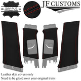 D RED STITCH 4X LOWER UPPER B PILLAR COVER FOR VAUXHALL INSIGNIA G09 MK1 08-17