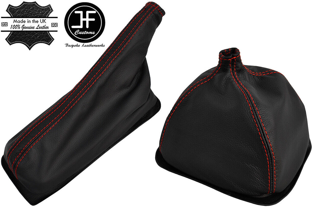 RED STITCH LEATHER GAITER SET OVER RUBBER COVER FOR VAUXHALL OPEL BEDFORD CF2