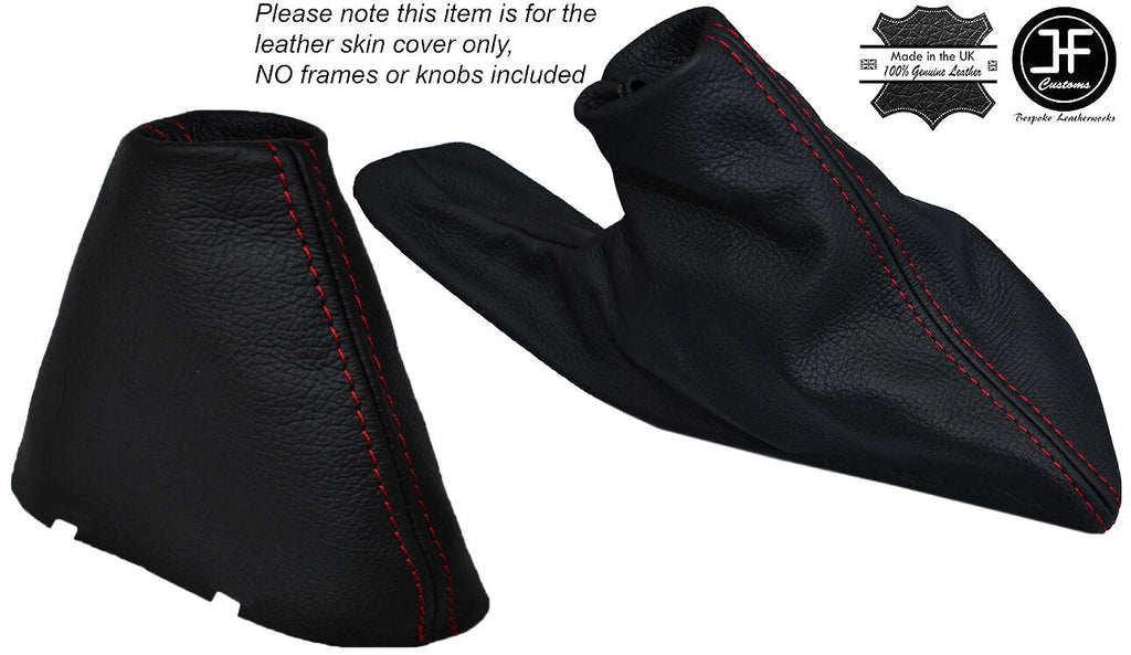 RED STICH LEATHER AUTO AUTOMATIC GEAR HANDBRAKE GAITER FITS BMW E39 1995-2003