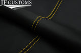 YELLOW STITCH ITALIAN LEATHER DASH DASHBOARD COVER FITS VW POLO 6R 2009-2014