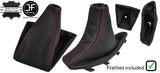 RED STITCH LEATHER GEAR HANDBRAKE GAITER + PLASTIC FRAME FOR BMW X3 E83 03-10
