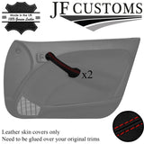 RED STITCH LEATHER 2X FRONT DOOR HANDLE COVER FOR ROVER 45 MG ZS 99-05 JF1