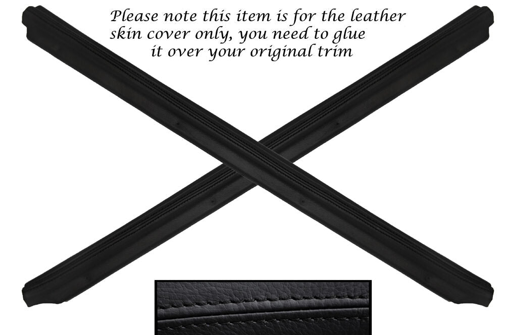 BLACK STITCH 2X DOOR SILL TRIM SKIN COVERS FITS MAZDA MX5 MK1 MIATA 89-97