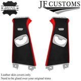 RED & BLACK LEATHER 2X UPPER B PILLAR COVERS FITS BMW 3 SERIES F30 F31 11-18