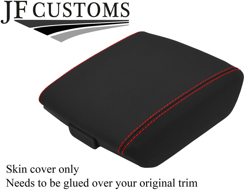 RED STITCH NAPPA LEATHER ARMREST LID COVER FITS SSANGYONG MUSSO 2018-2021