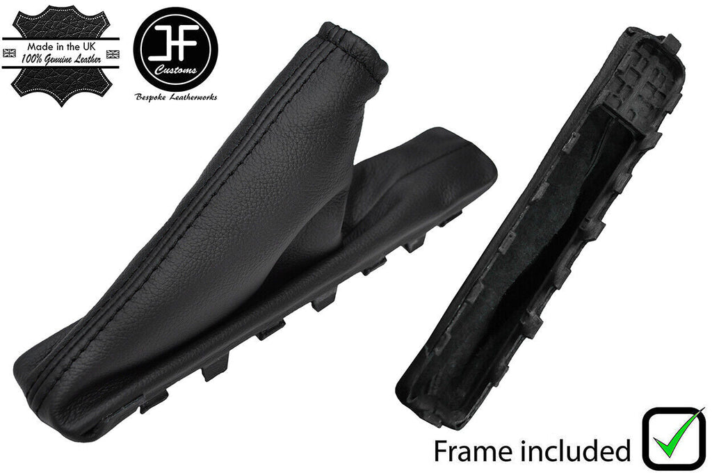 BLACK STITCH LEATHER HANDBRAKE GAITER+PLASTIC FRAME FOR SKODA OCTAVIA MK3 13-18