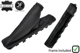 BLACK STITCH LEATHER HANDBRAKE GAITER+PLASTIC FRAME FOR SKODA OCTAVIA MK3 13-18