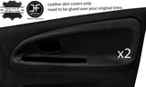 BLACK STITCH 2X FRONT DOOR CARD TRIM COVERS FOR MITSUBISHI EVO 4 5 6 STYLE 2