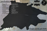 EXTRA LARGE MATTE BLACK LEATHER 50 SQ FT HIDE TOP GRAIN LEATHER AUTOMOTIVE HOME