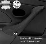 BLACK STITCH 2X DOOR HANDLE LEATHER COVER FITS MAZDA MX5 MK2 2.5 MIATA 01-05