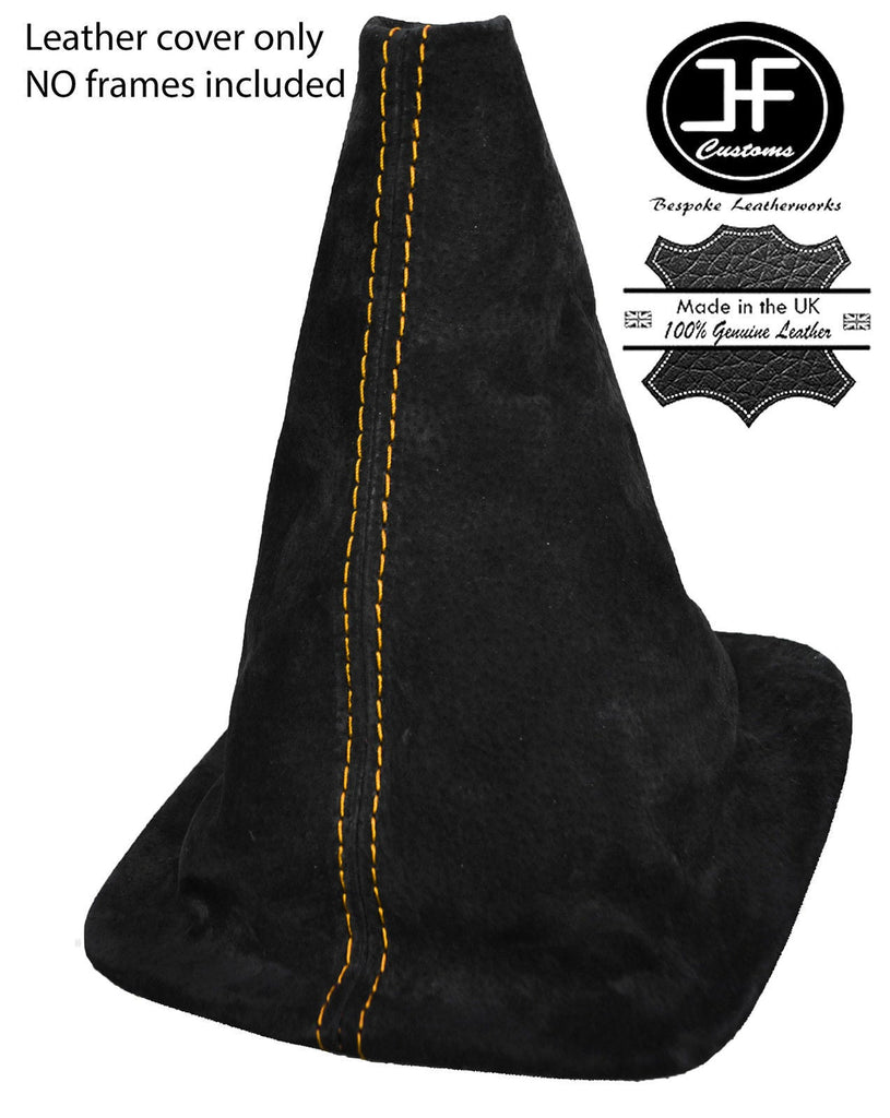 YELLOW STITCH REAL SUEDE MANUAL GEAR STICK GAITER FITS FORD FIESTA MK7 2008-2013