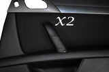 BLACK STITCH 2X REAR DOOR HANDLE LEATHER SKIN COVERS FITS PEUGEOT 407 04-10