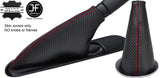 RED STITCH CARBON VINYL GEAR HANDBRAKE GAITER FOR BMW MINI COOPER R55 R56 R57