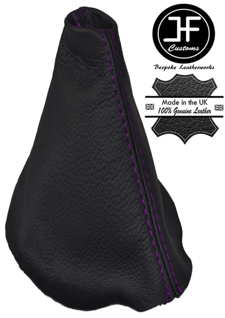 PURPLE STITCHING MANUAL REAL LEATHER GEAR GAITER FITS VW POLO 6R 2009-2016
