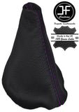 PURPLE STITCHING MANUAL REAL LEATHER GEAR GAITER FITS VW POLO 6R 2009-2016