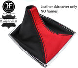 BLACK & RED TOP GRAIN LEATHER GEAR GAITER FOR MERCEDES C CLASS W204 07-14