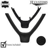 BLACK STITCH STEERING WHEEL LOWER TRIM COVER+FRAME FOR PORSCHE 911 997 987