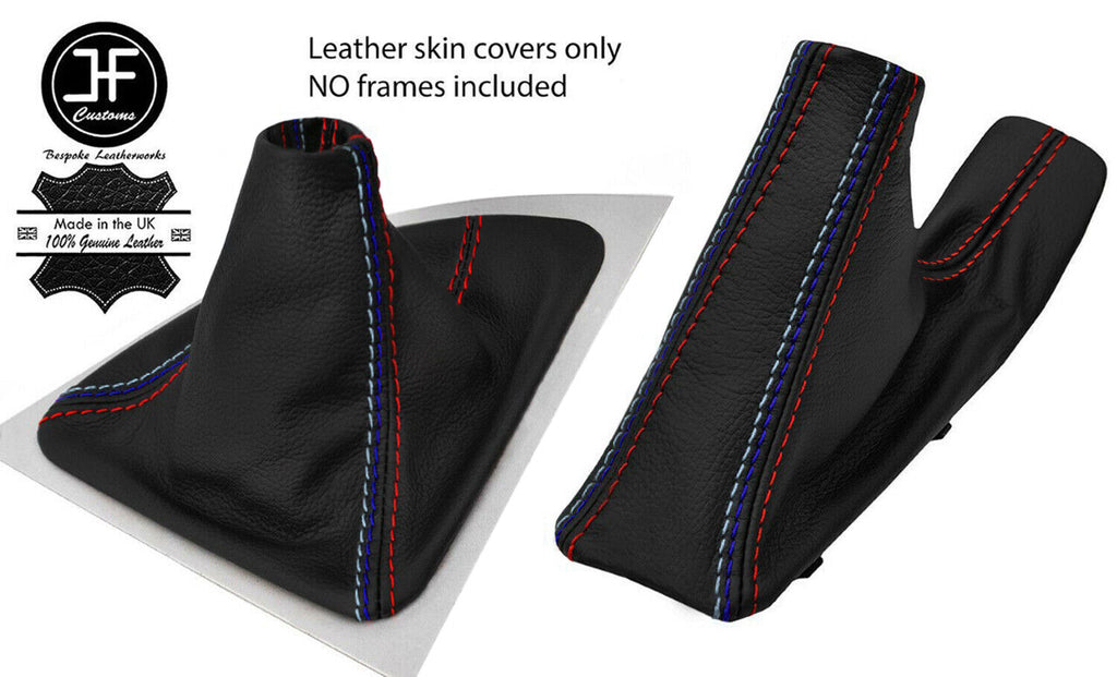 RED & TRI STITCH LEATHER GEAR & HANDBRAKE GAITER  FOR BMW E81 E82 E87 E88