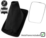 BLACK STITCH REAL LEATHER GEAR GAITER WITH METAL FRAME FITS HONDA PRELUDE 87-91