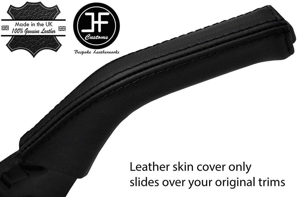 BLACK STITCH TOP GRAIN LEATHER HANDBRAKE HANDLE COVER FOR SAAB 9000 CS 93-98