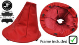 RED REAL LEATHER GEAR GAITER WITH PLASTIC FRAME FITS FIAT PANDA 2003-2012
