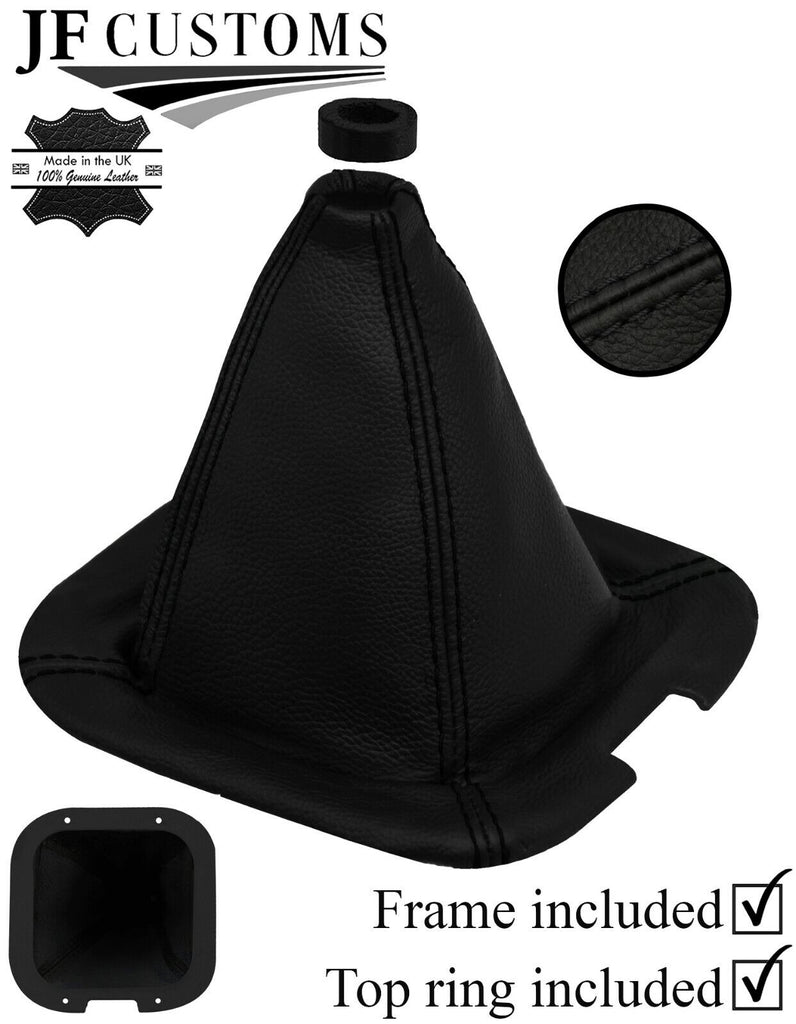 BLACK STITCH LEATHER GEAR+PLASTIC FRAME+TOP RING FITS FORD THUNDERBIRD 89-97