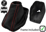 RED STITCH LEATHER MANUAL GEAR+PLASTIC FRAME FITS CHEVROLET CAMARO 16-19