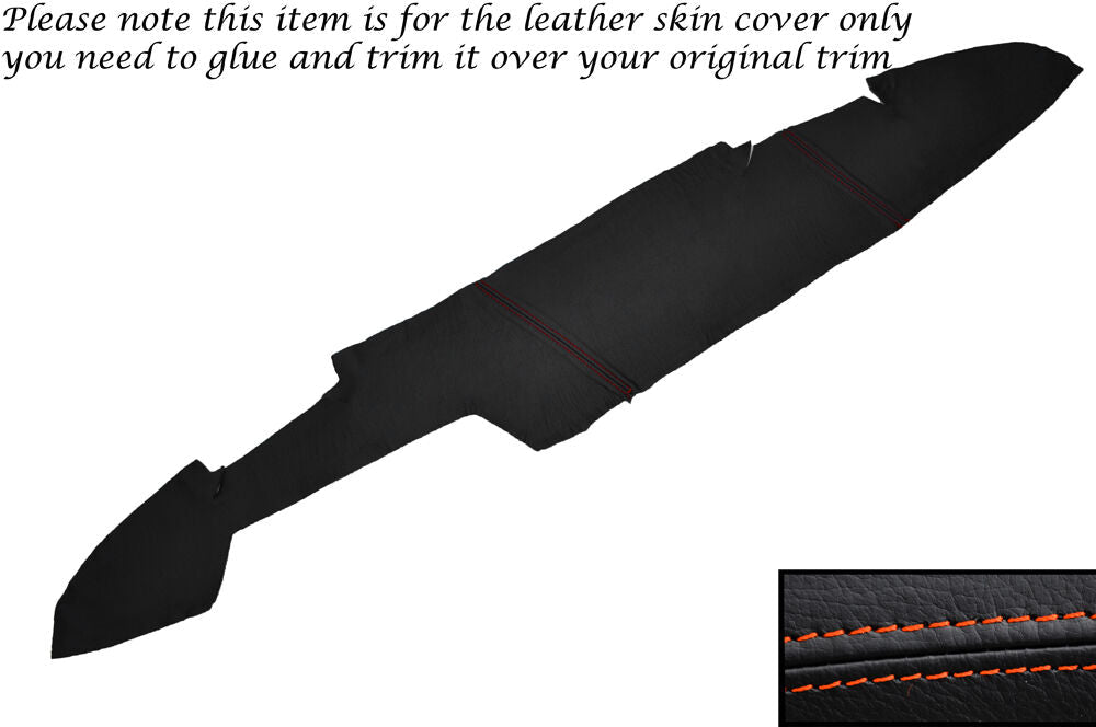 ORANGE STITCH REAR VENT DASH DASHBOARD LEATHER COVER FITS PORSCHE 914 1969-1976