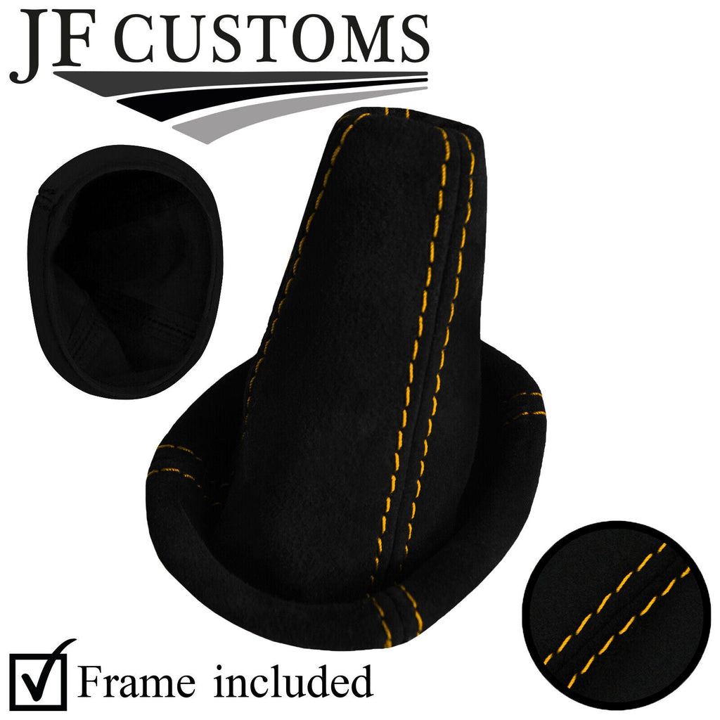 YELLOW STITCH SUEDE GEAR GAITER+PLASTIC FRAME FOR LOTUS ELISE EXIGE S2 04-14