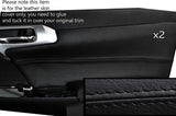 BLACK STITCH 2X FRONT DOOR CARD TRIM SKIN COVERS FITS LEXUS CT 200H 2010-2015
