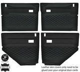 BLACK DIAMOND STITCH 4X DOOR CARD LEATHER COVERS FOR LAND ROVER DEFENDER 90 110