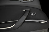 BLACK STITCH 2X FRONT DOOR HANDLE LEATHER SKIN COVERS FITS CITROEN C5 2008-2013