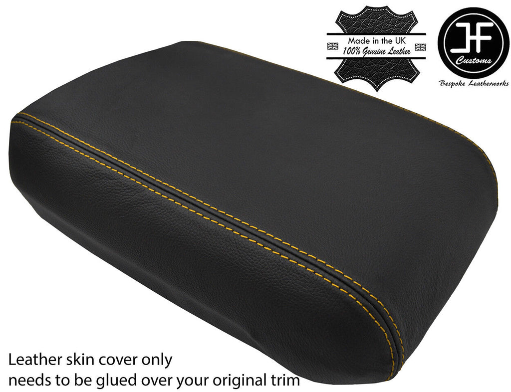 YELLOW STITCHING REAL LEATHER ARMREST LID COVER FOR JEEP GRAND CHEROKEE 93-98