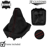 RED STITCH LEATHER GEAR COVER + PLASTIC FRAME FITS VW GOLF PLUS 05-09 CUSTOM NEW