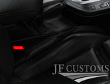 BLACK STITCH PERFORATED LEATHER 2X CAR KEY HOLDER FITS JEEP WRANGLER 11-18
