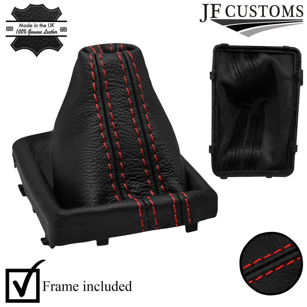 RED STITCH AUTO S-TRONIC LEATHER GEAR COVER+PLASTIC FRAME FOR AUDI Q2 16-22