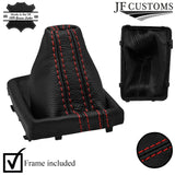 RED STITCH AUTO S-TRONIC LEATHER GEAR COVER+PLASTIC FRAME FOR AUDI Q2 16-22