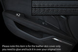 BLACK STITCHING 2X FRONT DOOR ARMREST LEATHER SKIN COVERS FITS AUDI A7 10-15