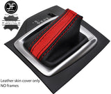 BLACK & RED STRIPE REAL LEATHER AUTO AUTOMATIC GEAR GAITER FITS MAZDA 3 14-17